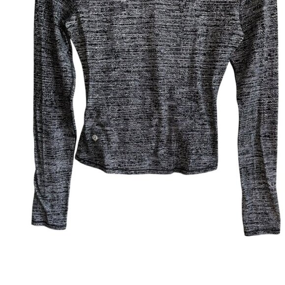 Lululemon Melodic Movement Long Sleeve Size 4 Twillines White Black - Picture 9 of 10